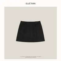 ELLETIAN "伦敦街头"羊毛气质A版短款半身裙EZQS010