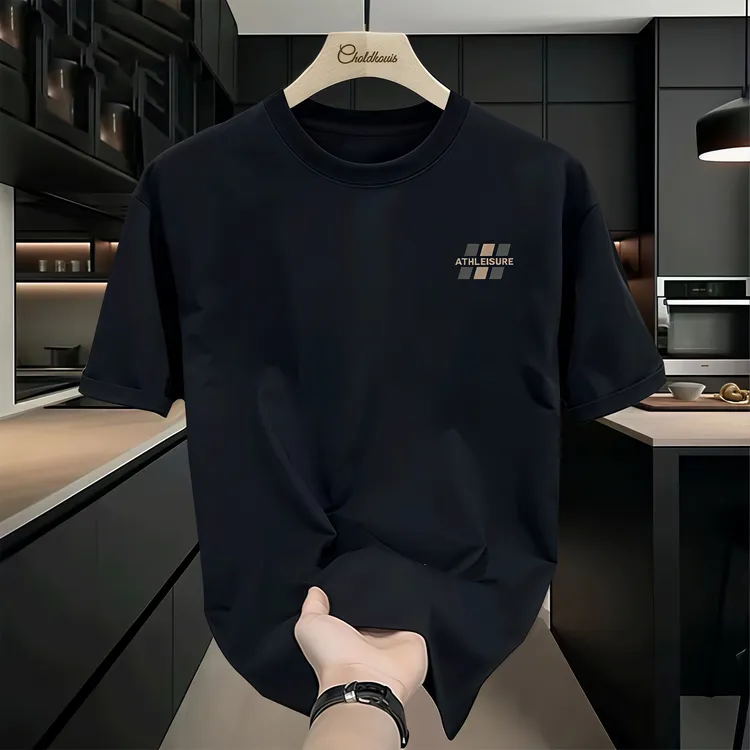 雅鹿男装款t恤圆领宽松短袖休闲百搭潮流高品质圆领短袖男纯棉