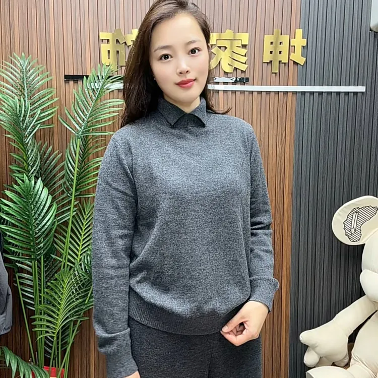 《坤家严选》菲玛秀0147秋冬新款翻领羊毛衫加厚软糯高级日常百搭