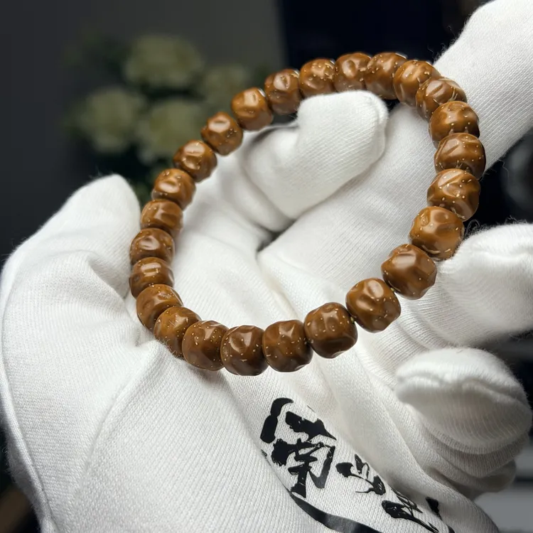 9mm实心紫金鼠手串无相单圈，基本无线少棕点款，毕业款，棕皮