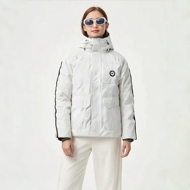 男女同款运动休闲黑杠羽绒服