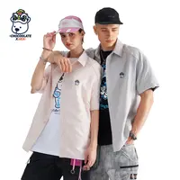 HEA x i.t:CHOCOOLATE联名款POLO圆领短袖衬衫情侣款刺绣宽松上衣