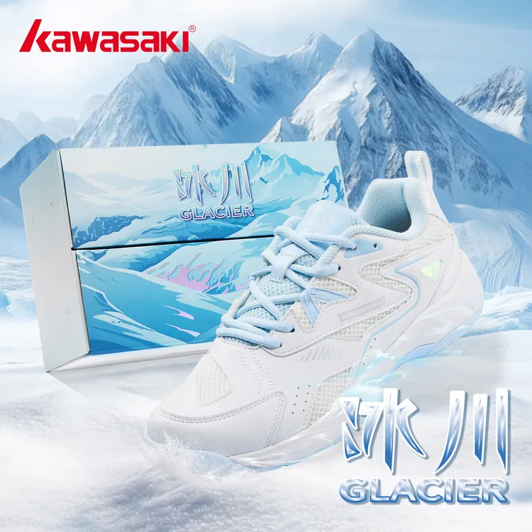 kawasaki/川崎冰川专业羽毛球鞋男鞋女鞋碳板缓震中底透气运动鞋