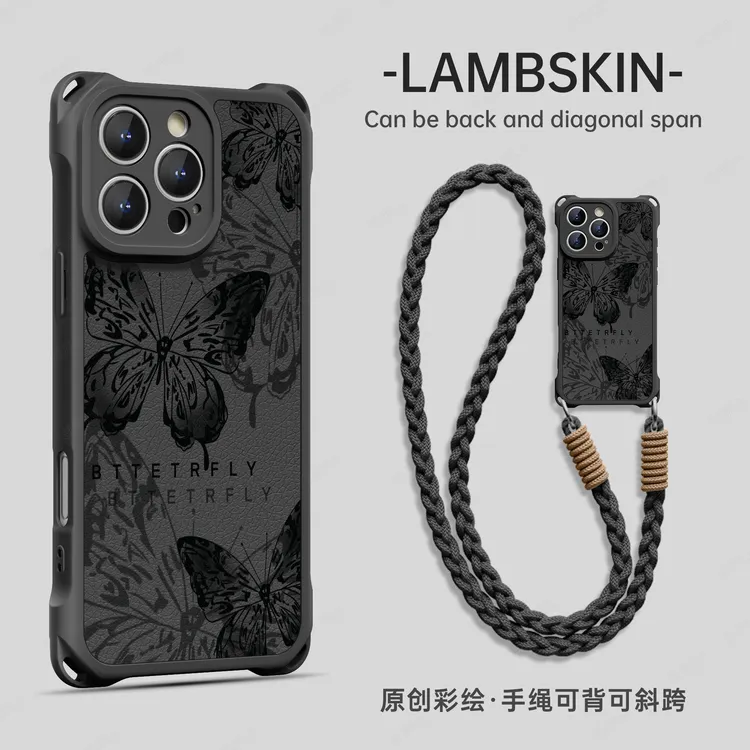 适用iPhone 17 Pro Max爆款手机壳高级感秋冬新款苹果16pro挂绳女