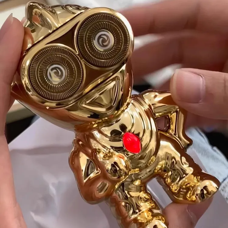 金黄色奥特曼充电式剃须刀送男友惊喜创意个性刮胡刀大电池长续航