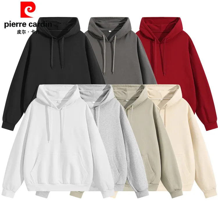 皮尔卡丹露思同款连帽外套开衫男女同款慵懒风卫衣新春秋冬