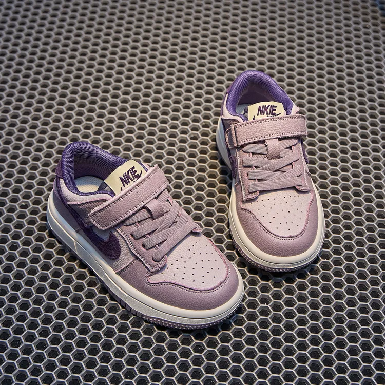 巴拉AJ潮牌童鞋紫色板鞋女童2025新款春夏季网鞋儿童鞋子运动鞋