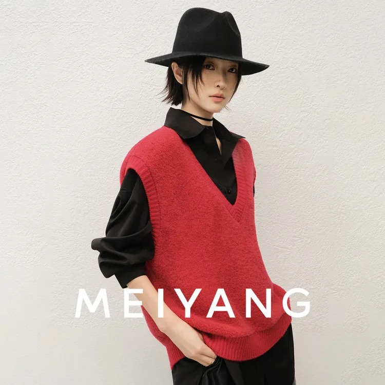 【新品】美洋MEIYANG 米麻薯针织马甲 托卡绵羊毛坎肩背心【中】-周五