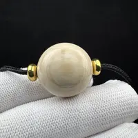 D17-65天然猛犸牙 芝士皮单珠22mm一物一图假一罚十