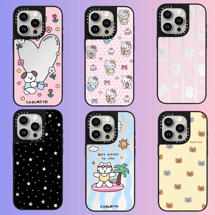 【镜面磁吸蝴蝶结KT】适用于iPhone16Promax/15防摔简约创意手机壳