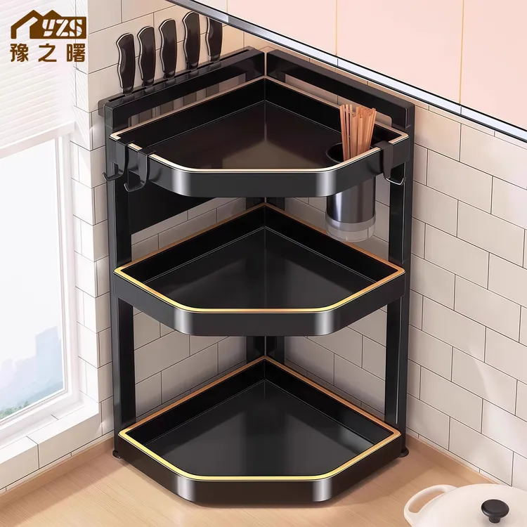 豫之曙厨房置物架台面转角三角架调料品盐家用多层调味料收纳架子