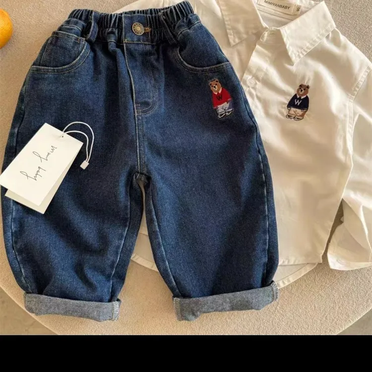 童装小孩男童牛仔裤春秋新款小童长裤宝宝宽松百搭裤洋气裤子韩版