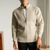 Beauline秋冬季拼接开衫针织男女同款常规毛衣针织衫短款情侣外套