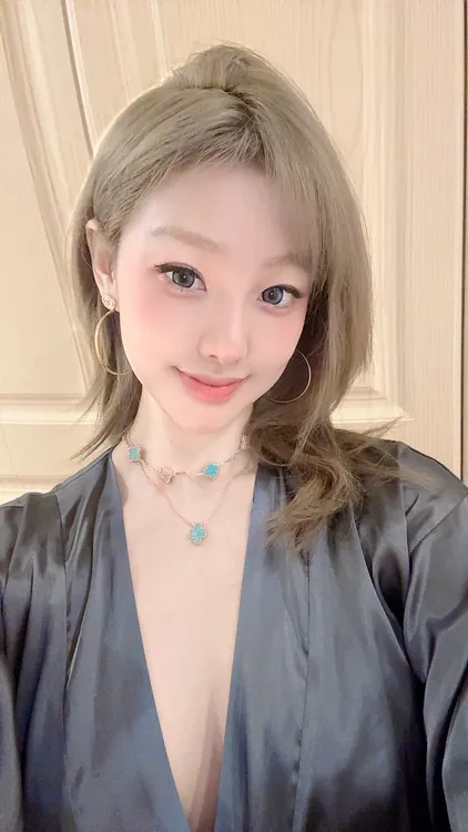 合金项链 2439【限定蓝间钻四叶草】好运富贵净化能量四叶草项链