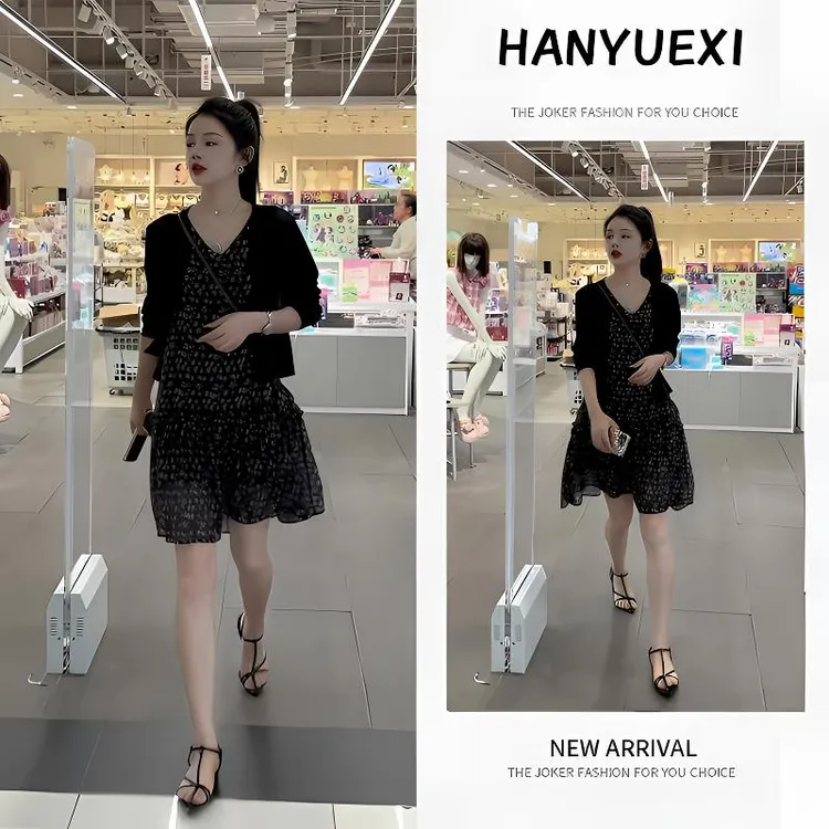 夏季一整套女装2025年新款韩版休闲气质减龄开衫外套连衣裙两件套