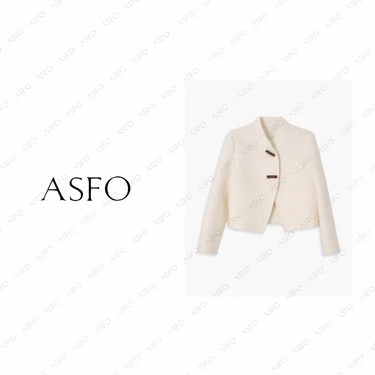 【AS玉石扣】25新气质高级保暖正肩双面呢短大衣AS25QMNWT04343