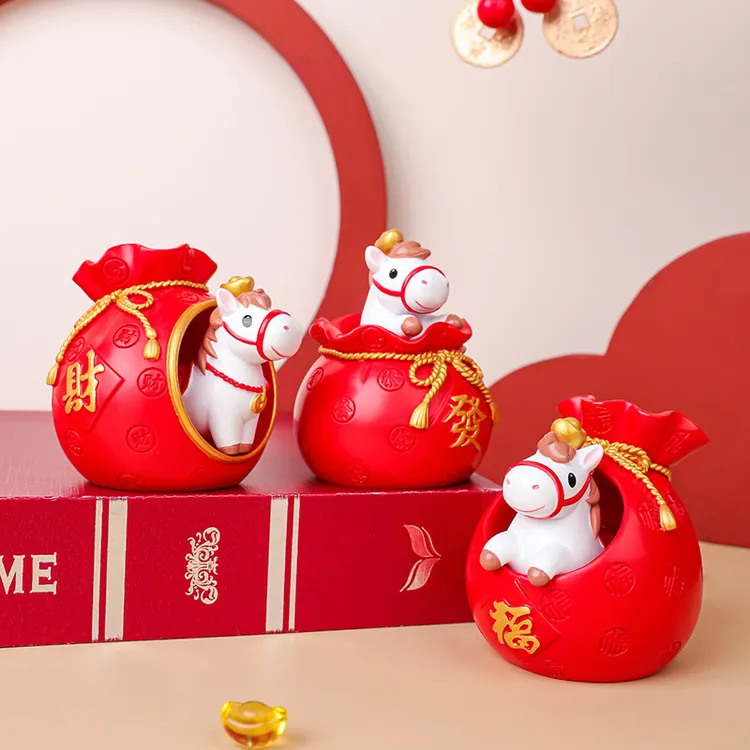 小马摆件树脂工艺品马年家居桌面装饰品喜庆新年礼品家居装饰摆件