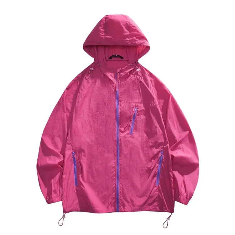 夏季男女同款简约连帽外套轻薄透气上衣户外潮流百搭运动必备