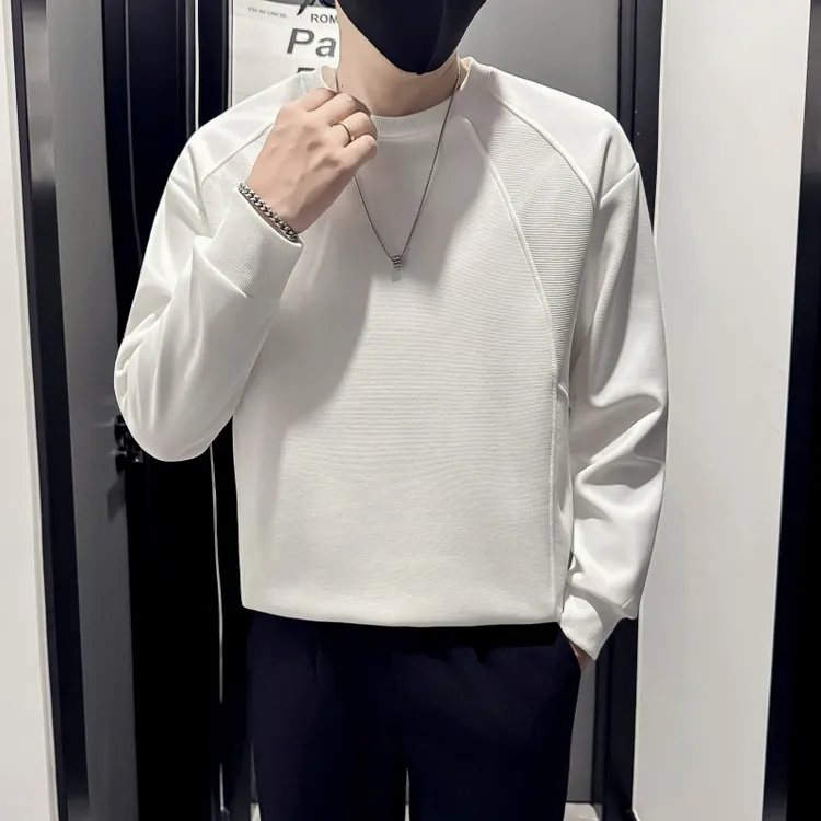 解构拼接卫衣男春秋款潮流百搭休闲圆领上衣2025新款男士长袖t恤