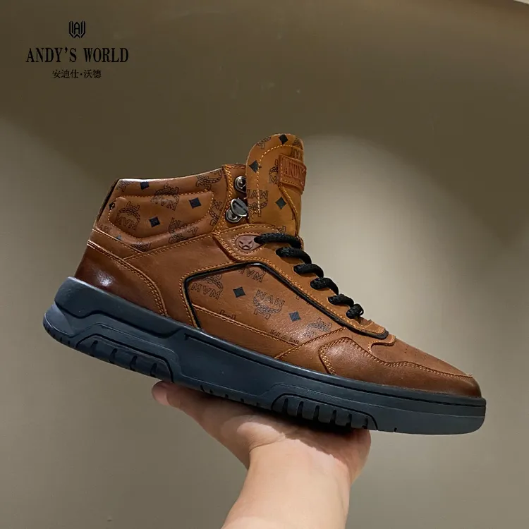 图案休闲风冬季高帮休闲鞋复古港风运动风2025