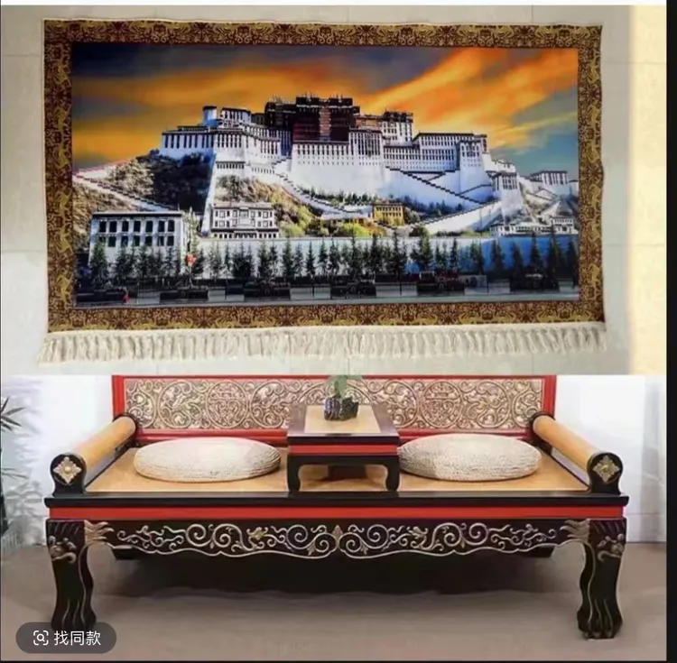 【西藏包邮】彩虹布达拉宫1*1.8米民族风装饰背景布藏式挂毯