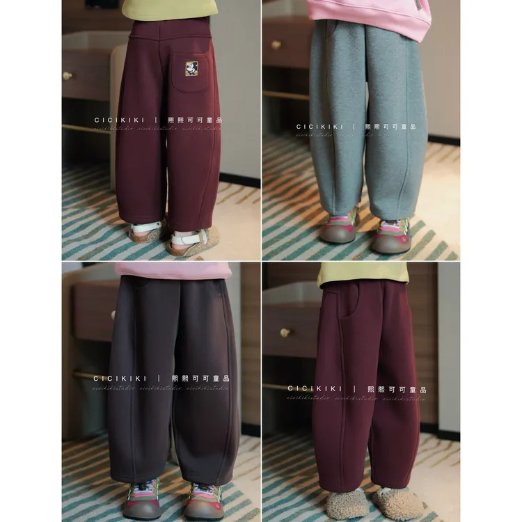 【熙熙可可】2025儿童童装秋冬百搭加绒运动百搭休闲卫裤 KZ25121