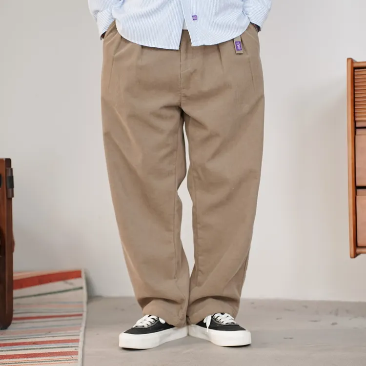 25FW冬季简约高级感灯芯绒休闲裤老钱风加绒百搭休闲裤休闲长裤