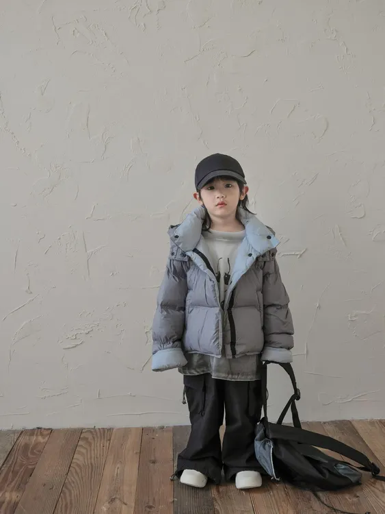 XX-7547-儿童韩系百搭杜邦三防长款羽绒服  (冬款)