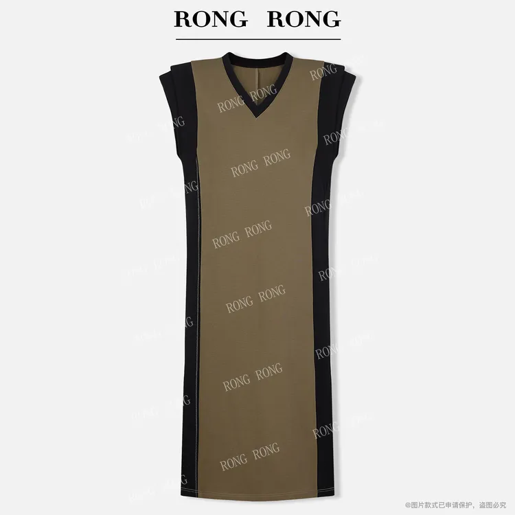 溶溶T【春野舞会】RONGRONG 莱赛尔混纺空气层无袖连衣裙 ZGC6L1153