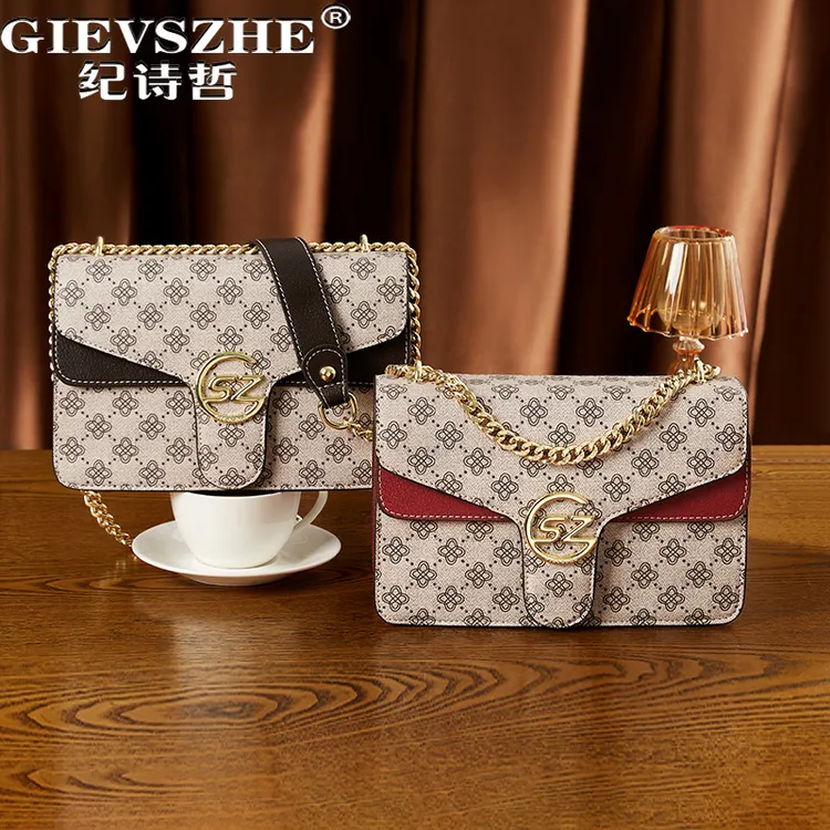 纪诗哲包包女款老花单肩链条包斜挎包送女友老婆双旦情人节礼物