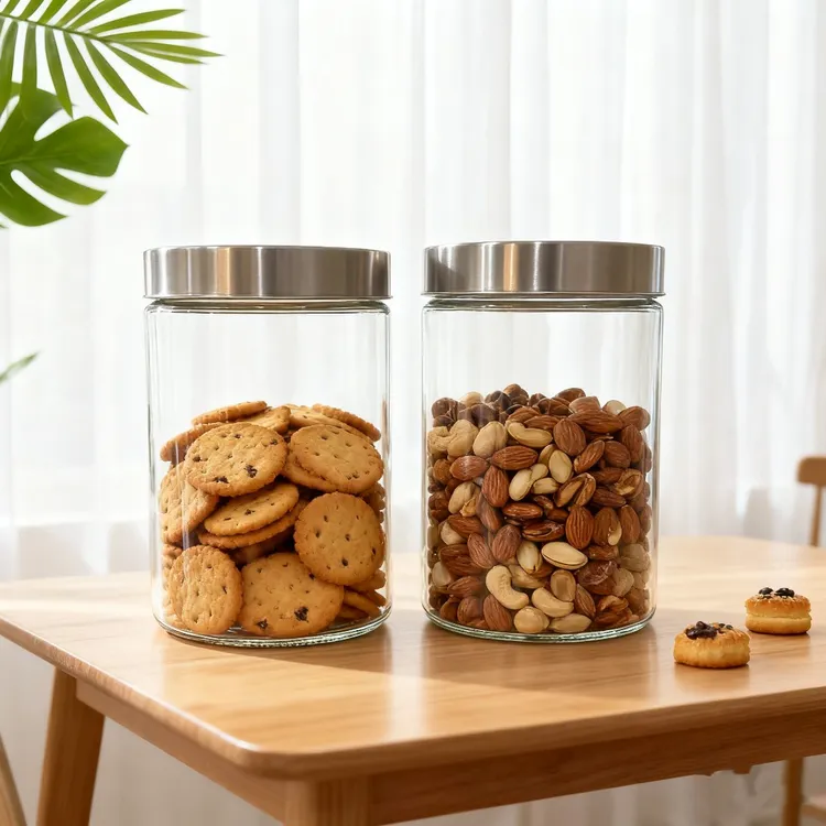 【1300ml两只装】玻璃密封糖果盒茶叶罐泡菜瓶防潮储物蜂蜜腌菜罐