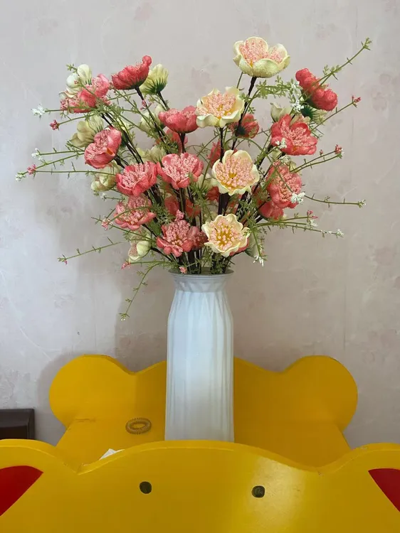 A粉蝶仿真假花客厅餐桌摆件装饰杜鹃简约餐桌花家居摆件（不送花瓶
