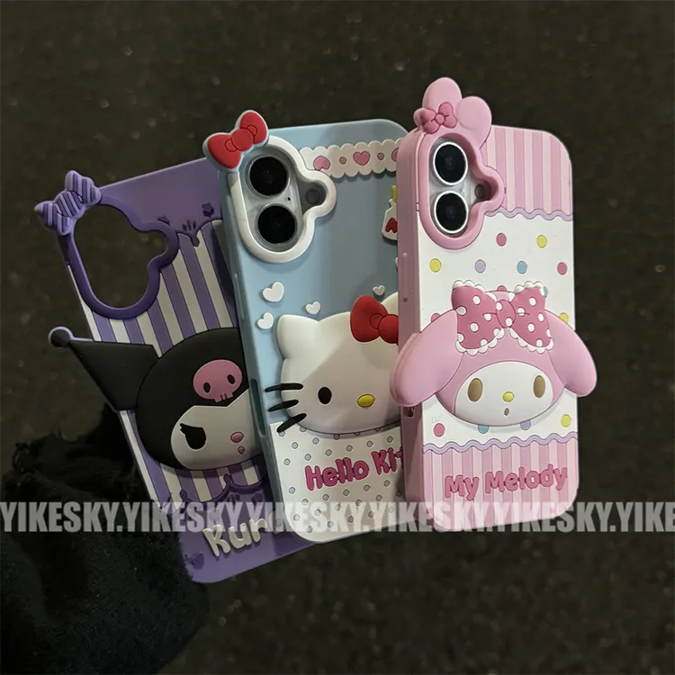 立体可爱KT猫美乐蒂库洛米iPhone17promax手机壳161514131211硅胶