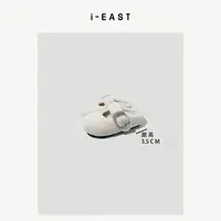 i-EAST 软萌甜心~秋冬极简毛茸茸扣饰单鞋休闲鞋-5Q PS8644