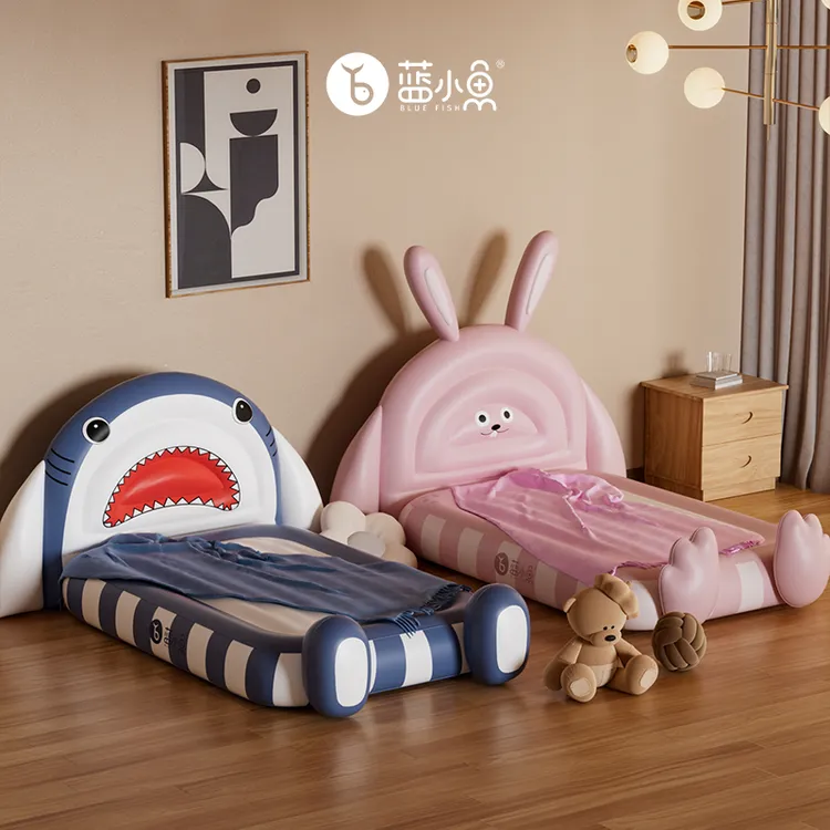 蓝小鱼儿童过夜床小孩午夜打地铺网红科学可爱造型充气床便携