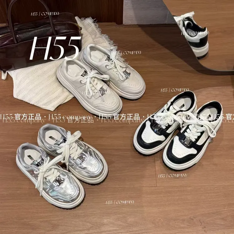 H55长期主义“万能搭”的擦色小银扣板鞋5cm19-2742【Huang】