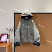 喜樂  2025连帽撞色夹棉棉服外套秋冬季新款时尚简约百搭保暖女士