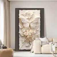 现代简约蝴蝶花卉客厅沙发背景墙装饰画2025新款走廊玄关挂画壁画
