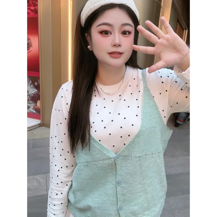 氛围感温柔彩纱针织吊带背心女秋季新款百搭显瘦气质软糯毛衣上衣