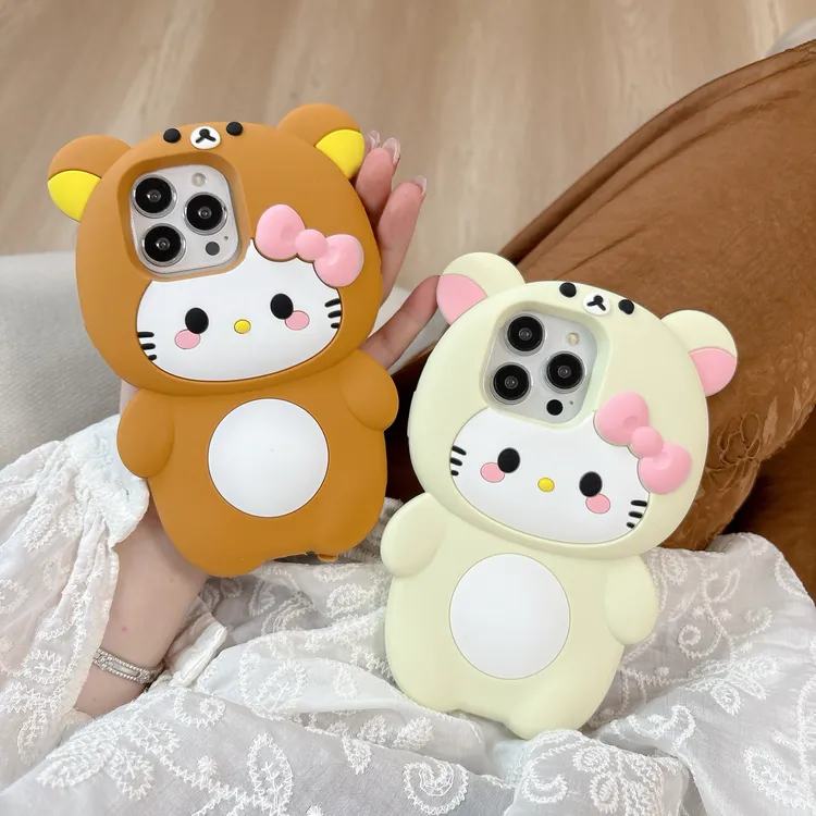 苹果|轻松熊kitty猫卡通适用iPhone16可爱创意女款15软硅胶手机壳