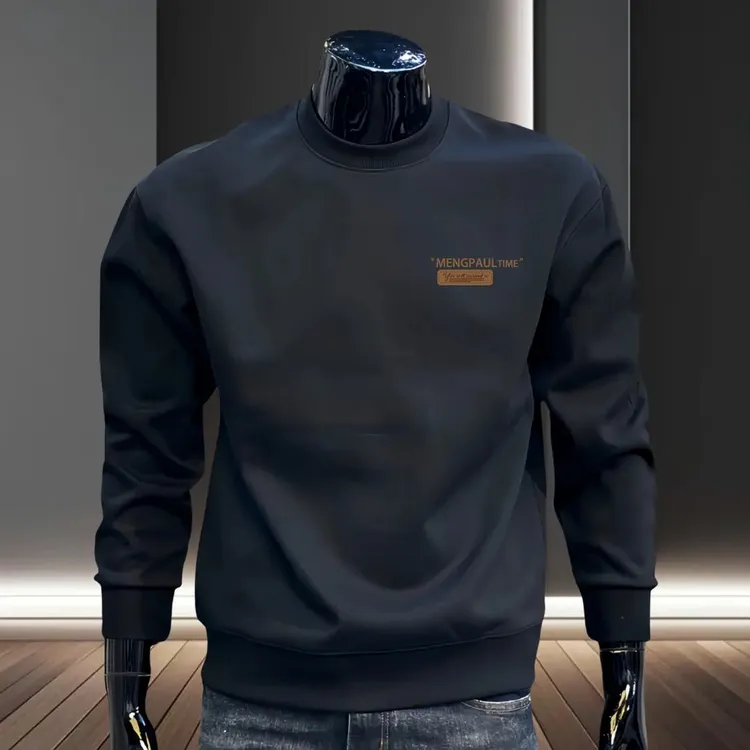 啄木鸟美式潮牌圆领套头卫衣男士秋冬新款时尚潮流印花休闲上衣