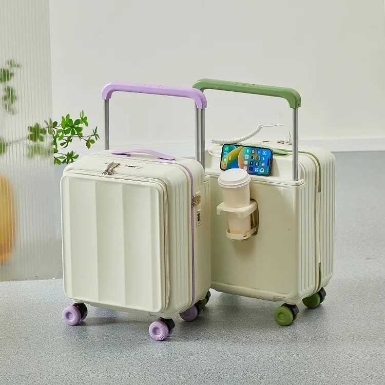 宽拉杆前开口行李箱20寸登机箱免托运可上飞机旅行箱大容量密码箱