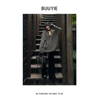 BUUYIE 25SS【钛絮】慵懒宽松百搭抽绳设计针织毛衣 250833