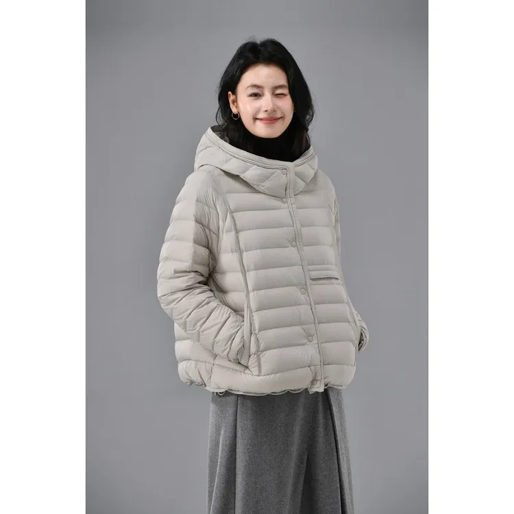 连帽排骨感时尚保暖白鸭绒羽绒服外套ZYD055 多拉