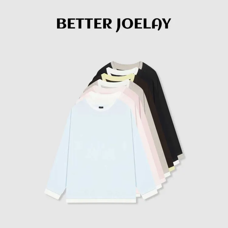BETTER JOELAY-【壤间雪线】羊毛时尚百搭T恤长袖慵懒简约KH3565