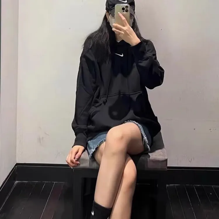 NIKE/耐克官方卫衣女装秋季新款透气保暖加绒运动休闲连帽套头衫