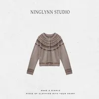 NINGLYNN STUDIO 新款长袖针织秋季提花毛衣针织衫360085