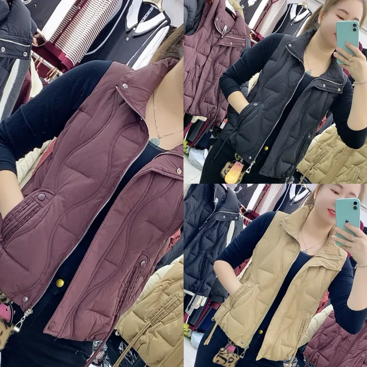 【十姐妹推荐】女装秋冬新款棉马甲韩版立领修身显瘦保暖背心外套