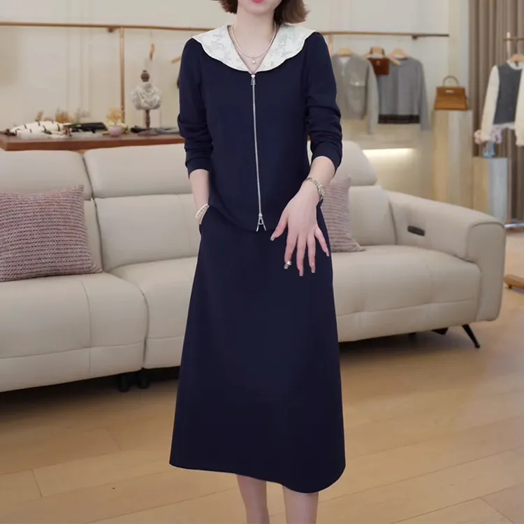 温柔慵懒风时尚套装女2025秋季新款卫衣半身裙精致通勤百搭两件套