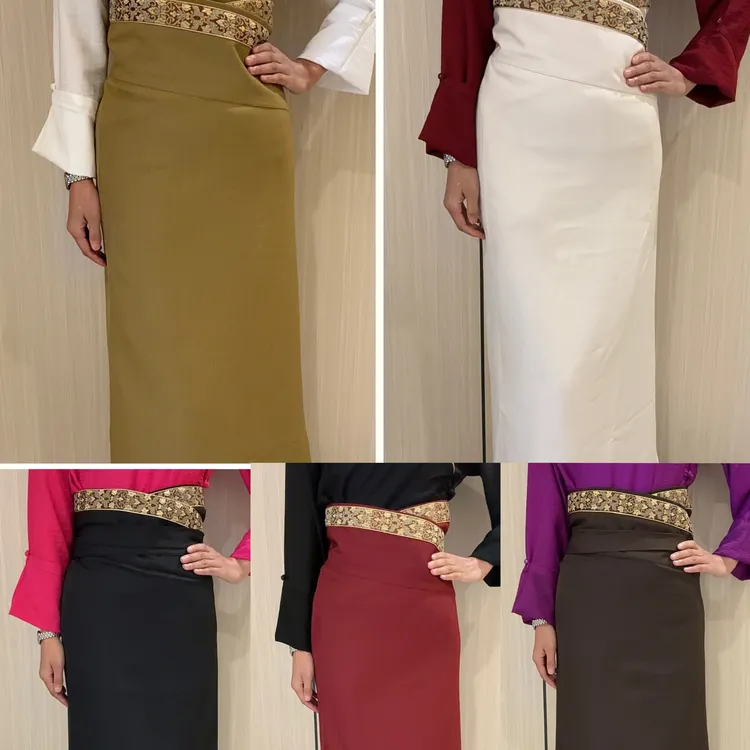 {阿佳金金}藏式双袖裹裙金边刺绣半袍